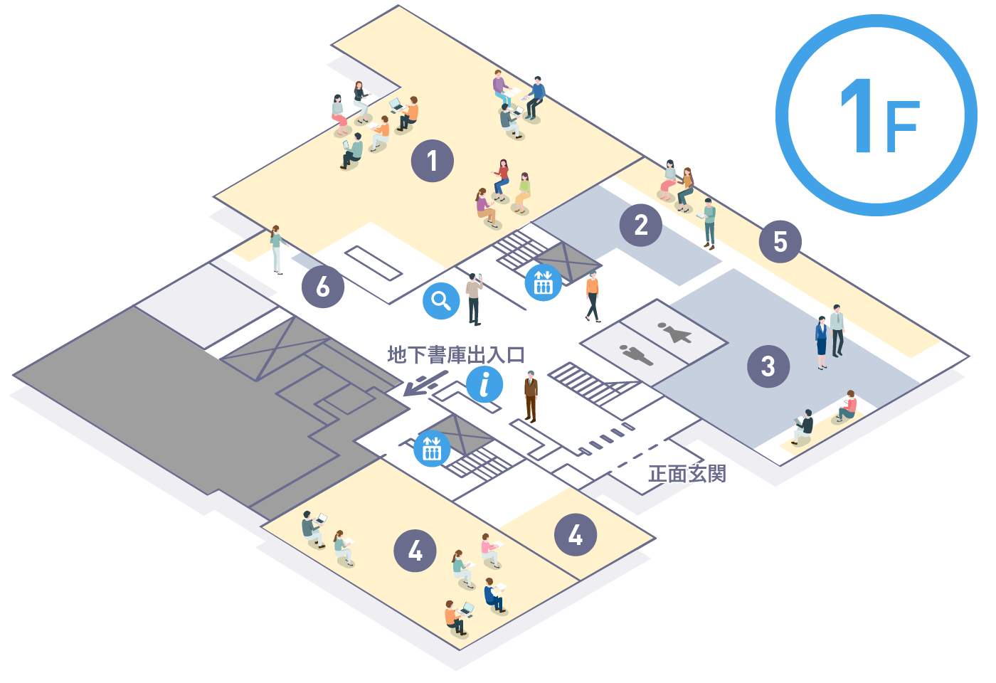 京都大学附属図書館フロアマップ1階