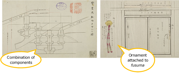 紫宸殿圖 / 禁裏建物飾彫刻下繪其他器具繪圖