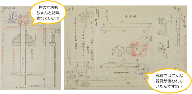 禁裏建物飾彫刻下繪其他器具繪圖