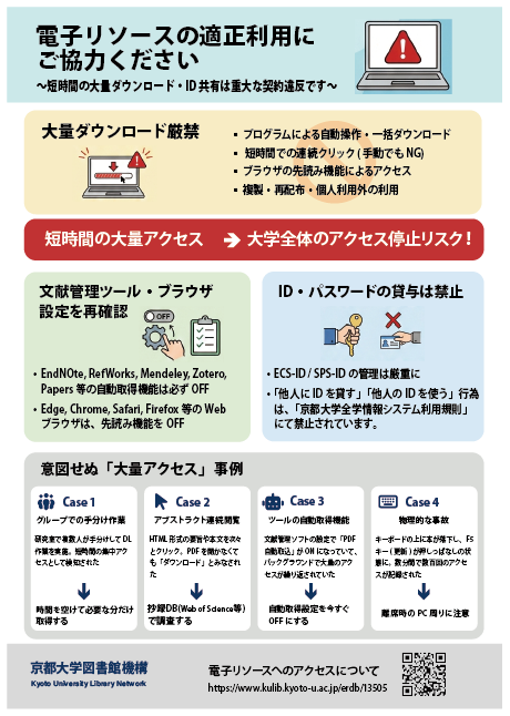 電子リソースの適正利用に
ご協力ください
